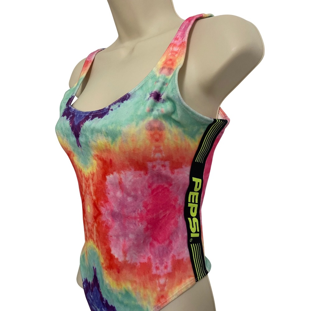 Forever 21 Pepsi Bodysuit Womens Small Tie Dye Rave Y2k Festival 90s Streetwear